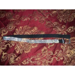 Silver Rhinestone belt with Rhinestone belt buckle